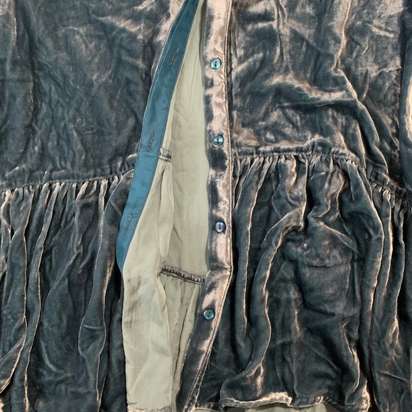 Sundance | Crushed Velvet Button Down Top Large - Picture 5 of 6